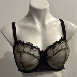 Savage X Fenty Sheer Black and Cream Bra and Purple Sheer Bra 38DD